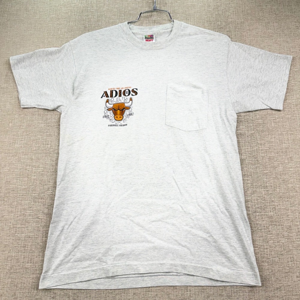 Vintage 1997 MCAS El Toro Farewell Airshow T-Shirt Fruit of the Loom Large Grey
